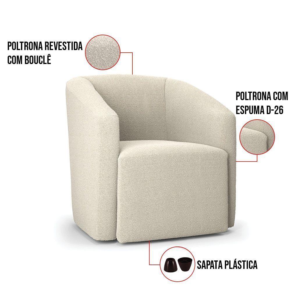 Poltrona Decorativa Orgânica Kit 2 Stella Max Bouclê D03 - D'rossi Azul - 3