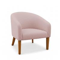 Poltrona Sala Decorativa Kit 2 Stella Pé Madeira Trapézio Castanho Bouclê Rosê D03 - D'rossi - 5