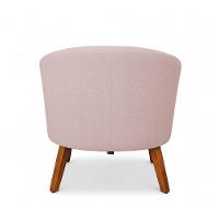 Poltrona Sala Decorativa Kit 2 Stella Pé Madeira Trapézio Castanho Bouclê Rosê D03 - D'rossi - 7