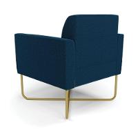 Poltrona Sala Base X Industrial Dourado Kit 2 Marisa Bouclê Azul - 7