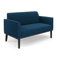 Namoradeira E 2 Poltronas Base Madeira Preto Marisa Bouclê D03 - D'rossi Cor Azul - 7