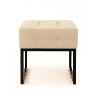 Poltrona Sala E Puff Decorativo Industrial Elisa Suede Bege D03 - D'rossi - 8