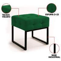 Poltrona Sala E Puff Decorativo Industrial Elisa Suede Verde D03 - D'rossi - 3