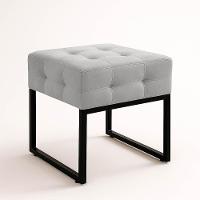 Poltrona Sala E Puff Decorativo Industrial Elisa Suede Cinza D03 - D'rossi - 7