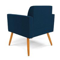 Poltrona Sala Estar Pé Palito Castanho Kit 2 Marisa Bouclê Cor Azul - 5