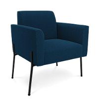 Poltrona Sala Estar Pé Ferro Preto Kit 2 Marisa Bouclê D03 - D'rossi Cor Azul - 5