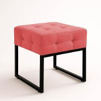 Puff Sala Decorativo Industrial Kit 2 Elisa Suede Rosê D03 - D'rossi - 5