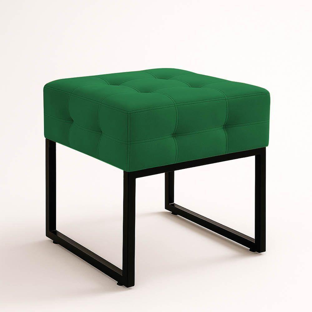 Poltrona Sala E Puff Decorativo Industrial Elisa Suede D03 - D'rossi Verde - 7