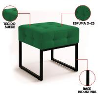 Poltrona Sala E Puff Decorativo Industrial Elisa Suede D03 - D'rossi Verde - 3