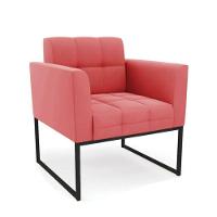 Poltrona Sala E Puff Decorativo Industrial Elisa Suede D03 - D'rossi Rose - 6