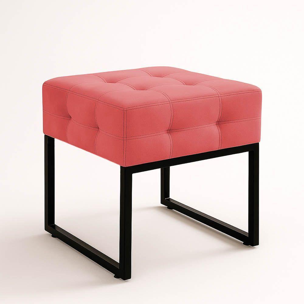 Puff Sala Decorativo Industrial Elisa Suede D03 - D'rossi Rose - 2