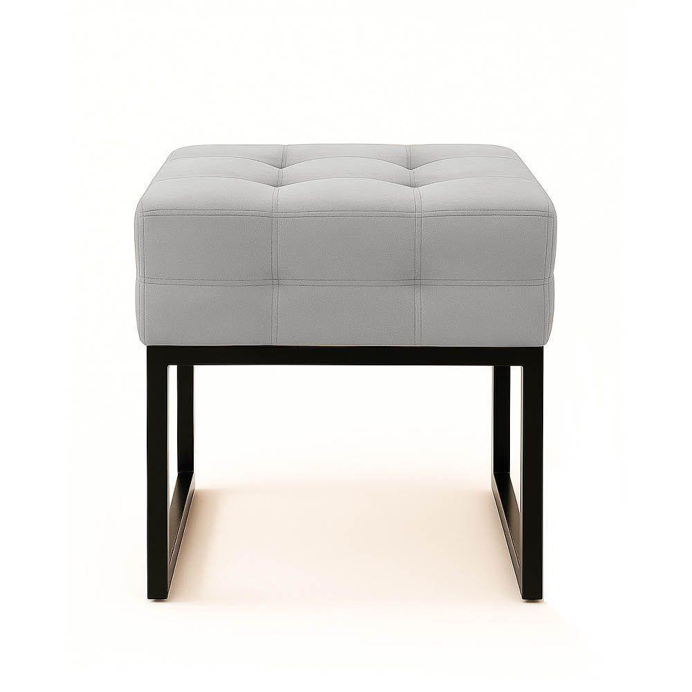 Puff Sala Decorativo Industrial Elisa Suede D03 - D'rossi Cinza - 5