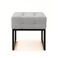 Puff Sala Decorativo Industrial Elisa Suede D03 - D'rossi Cinza - 5