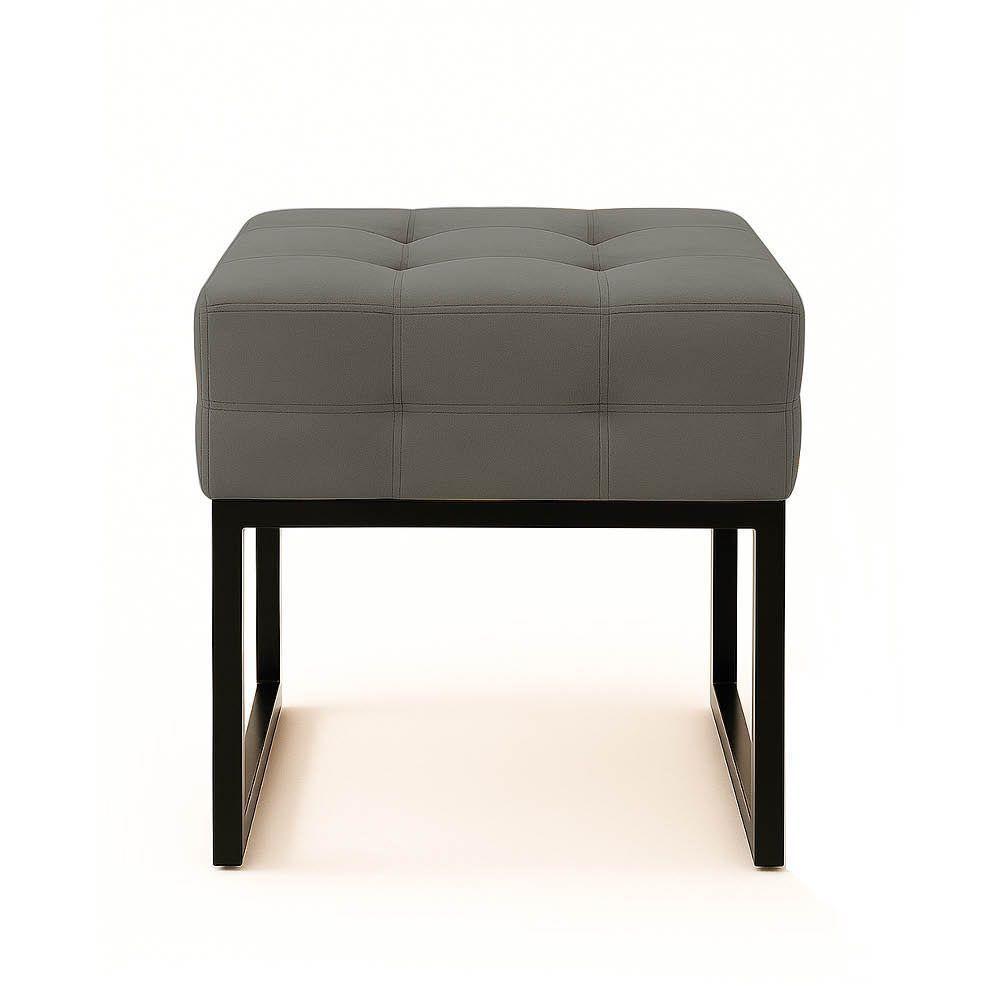 Puff Sala Decorativo Industrial Elisa Suede D03 - D'rossi Grafite - 5