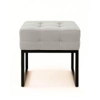 Poltrona Sala E Puff Decorativo Industrial Elisa Veludo D03 - D'rossi Cinza - 8