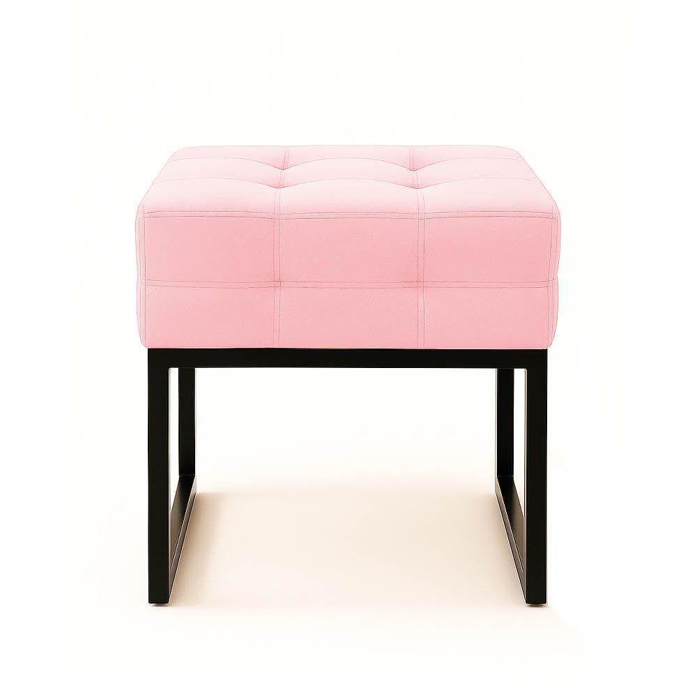 Puff Sala Decorativo Industrial Kit 2 Elisa Suede D03 - D'rossi Rosa Bebê - 6