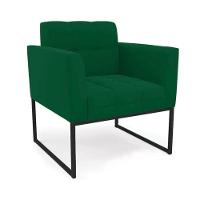 Poltrona Sala E Puff Decorativo Industrial Elisa Veludo D03 - D'rossi Verde - 6