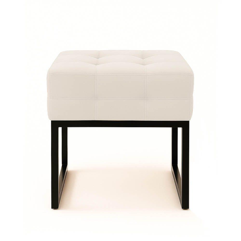 Poltrona Sala E Puff Decorativo Industrial Elisa Veludo D03 - D'rossi Bege - 8