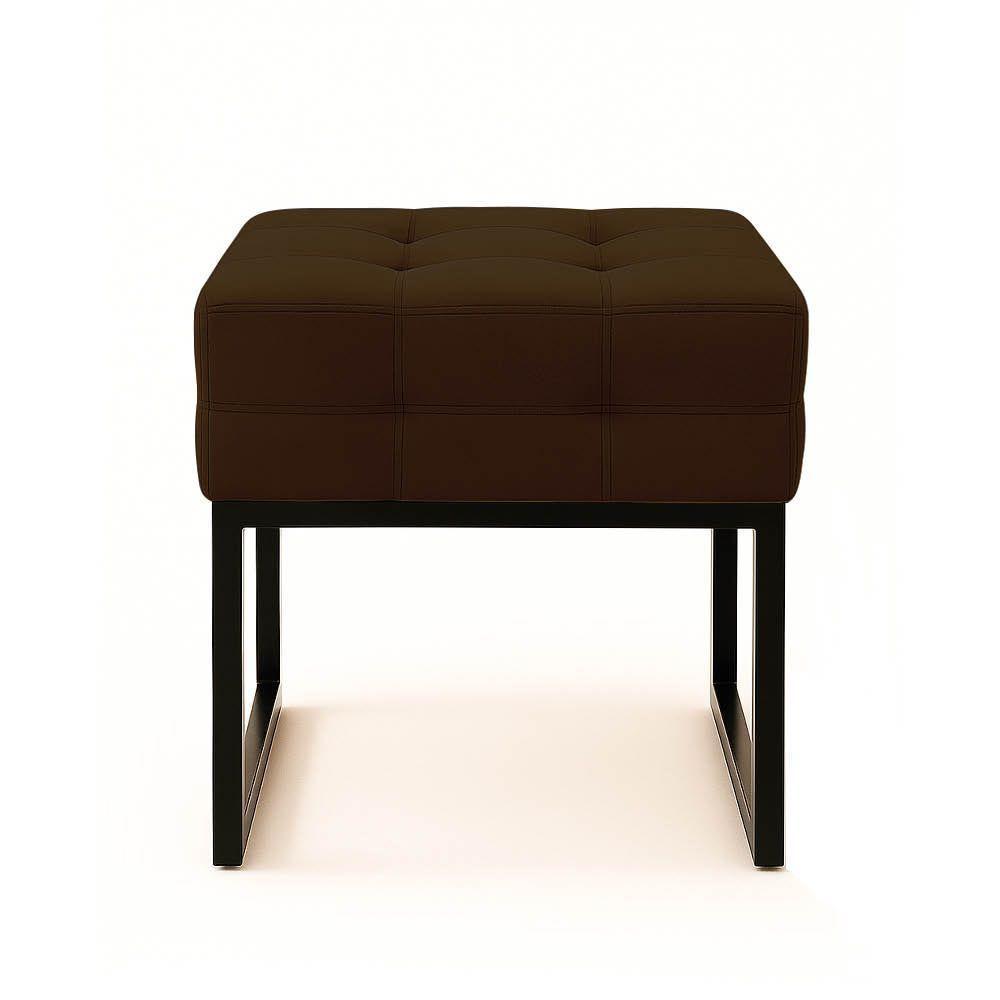 Poltrona Sala E Puff Decorativo Industrial Elisa Suede D03 - D'rossi Marrom - 8