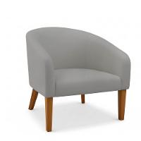 Poltrona Sala Decorativa Kit 2 Stella Pé Madeira Trapézio Castanho Sintético Cinza D03 - D'rossi - 5