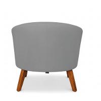 Poltrona Sala Decorativa Kit 2 Stella Pé Madeira Trapézio Castanho Sintético Cinza D03 - D'rossi - 7