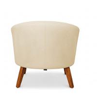 Poltrona Sala Decorativa Kit 2 Stella Pé Madeira Trapézio Castanho Sintético Bege D03 - D'rossi - 7