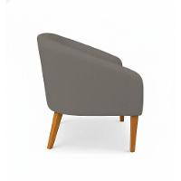 Poltrona Sala Decorativa Kit 2 Stella Pé Madeira Trapézio Castanho Linho D03 - D'rossi Cor Grafite - 6