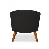 Poltrona Sala Decorativa Kit 2 Stella Pé Madeira Trapézio Castanho Linho D03 - D'rossi Cor Preto - 7