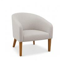 Poltrona Sala Decorativa Kit 2 Stella Pé Madeira Trapézio Castanho Linho Cinza D03 - D'rossi - 5