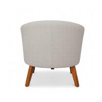 Poltrona Sala Decorativa Kit 2 Stella Pé Madeira Trapézio Castanho Linho Cinza D03 - D'rossi - 7