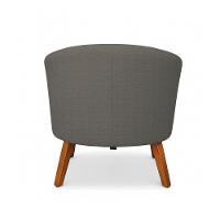 Poltrona Sala Decorativa Kit 2 Stella Pé Madeira Trapézio Castanho Linho Grafite D03 - D'rossi - 7