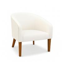 Poltrona Sala Decorativa Kit 2 Stella Pé Madeira Trapézio Castanho Cotelê Ext/veludo D03 - D'rossi Cor Bege - 5