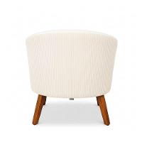 Poltrona Sala Decorativa Kit 2 Stella Pé Madeira Trapézio Castanho Cotelê Ext/veludo D03 - D'rossi Cor Bege - 7