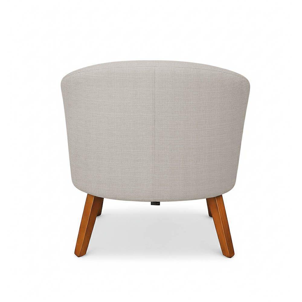 Poltrona Sala Decorativa Kit 2 Stella Pé Madeira Trapézio Castanho Linho D03 - D'rossi Cor Cinza - 7