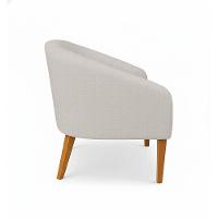 Poltrona Sala Decorativa Kit 2 Stella Pé Madeira Trapézio Castanho Linho D03 - D'rossi Cor Cinza - 6