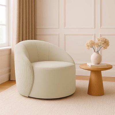 Poltrona Decorativa Orgânica Lua Cotelê-veludo Bege D03 - D'rossi