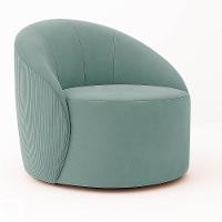 Poltrona Decorativa Orgânica Lua Cotelê-veludo Menta D03 - D'rossi - 2