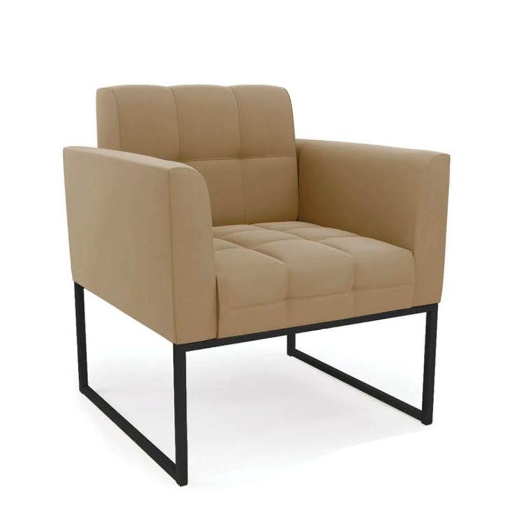 Poltrona Sala E Puff Decorativo Industrial Elisa Suede D03 - D'rossi Marrom Rato - 6