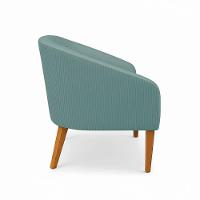 Poltrona Sala Decorativa Kit 2 Stella Pé Madeira Trapézio Castanho Cotelê Ext/veludo Menta D03 - D'rossi - 6