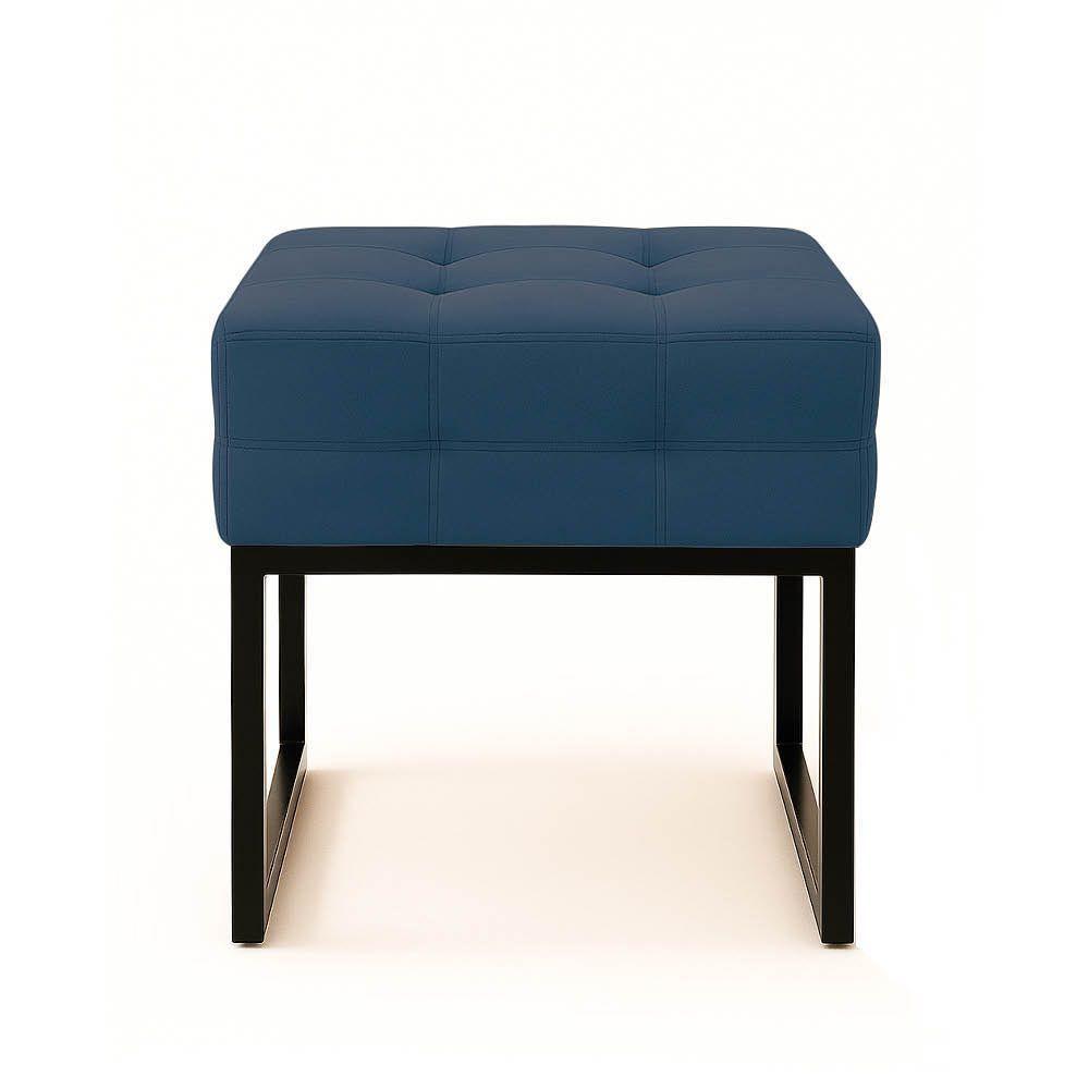 Puff Sala Decorativo Industrial Kit 2 Elisa Suede D03 - D'rossi Azul Marinho - 6