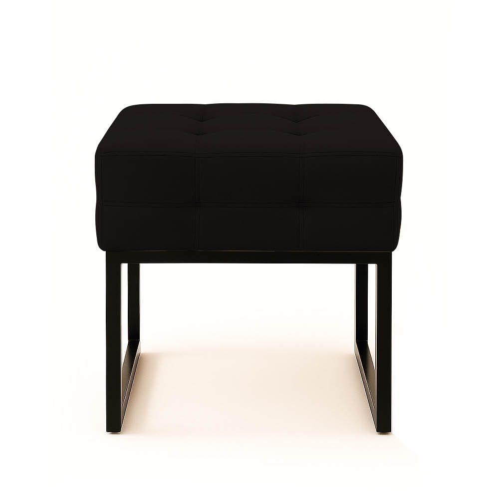 Poltrona Sala E Puff Decorativo Industrial Elisa Suede D03 - D'rossi Preto - 8