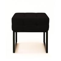 Poltrona Sala E Puff Decorativo Industrial Elisa Suede D03 - D'rossi Preto - 8