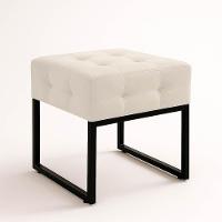 Poltrona Sala E Puff Decorativo Industrial Elisa Veludo Bege D03 - D'rossi - 7