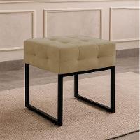 Puff Sala Decorativo Industrial Elisa Suede Marrom Rato D03 - D'rossi - 1