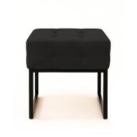 Poltrona Sala E Puff Decorativo Industrial Elisa Veludo D03 - D'rossi Preto - 8