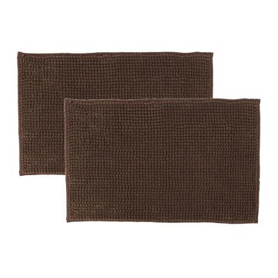 Kit 2 Tapetes Banheiro Bolinha Antiderrapante Marrom 58x38cm