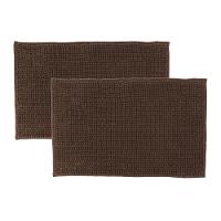 Kit 2 Tapetes Banheiro Bolinha Antiderrapante Marrom 58x38cm - 1