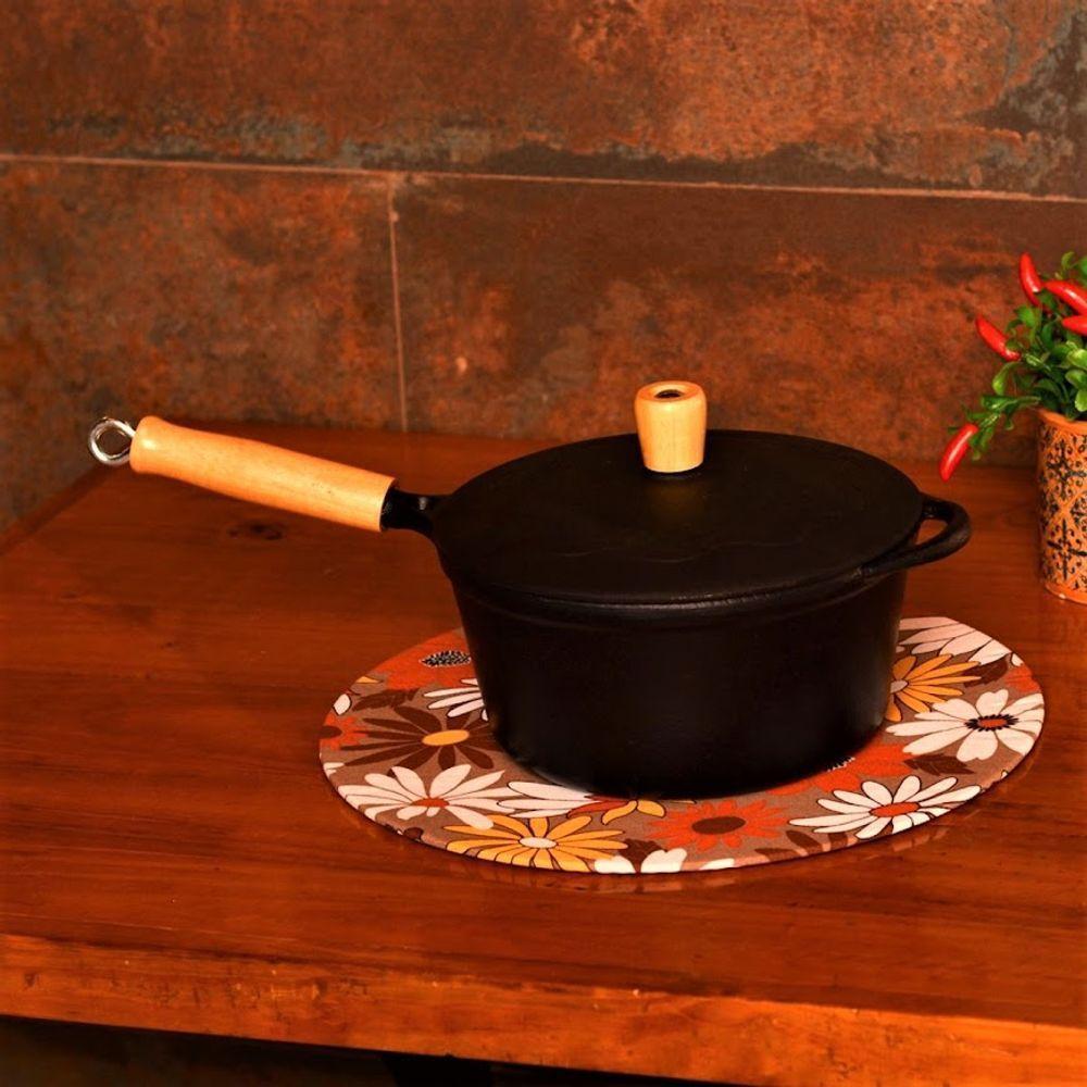 Caçarola Emily Papinha Ferro Cabo Madeira Panelamineira 14cm - 4