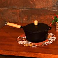 Caçarola Emily Papinha Ferro Cabo Madeira Panelamineira 14cm - 4