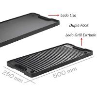 Chapa Dupla Face Retangular De Ferro Panela Mineira 50x25cm - 2